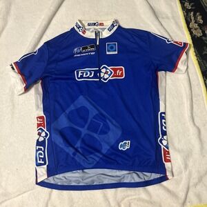 FDJ Team Cycling Jersey Cotton Bicycle Bike Shirt Xl